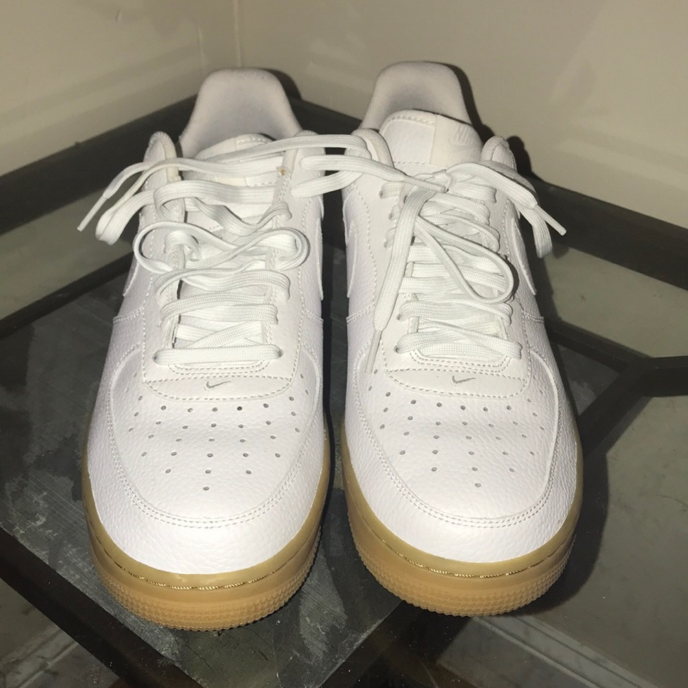 White/ Gum bottom Nike Air Force ones